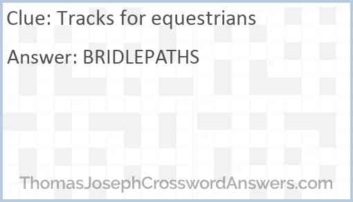 Tracks for equestrians Answer
