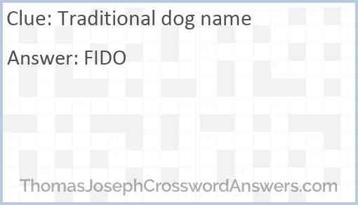 Traditional dog name Answer