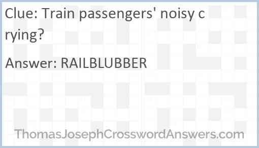 Train passengers' noisy crying? Answer