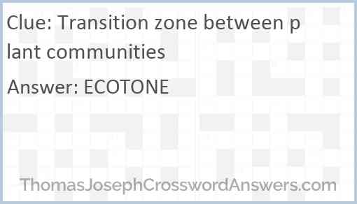 Transition zone between plant communities Answer