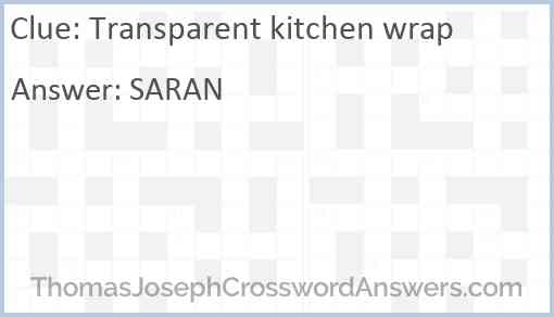 Transparent kitchen wrap Answer