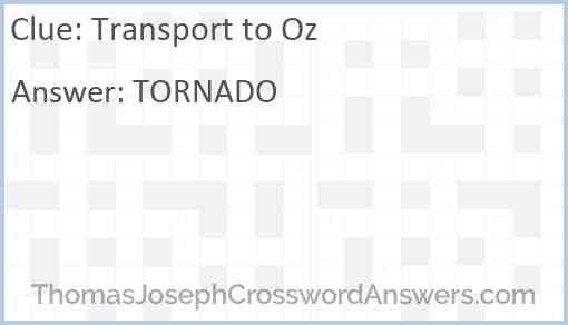 Transport to Oz Answer