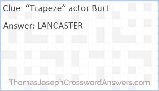 “Trapeze” actor Burt Answer