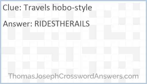 Travels hobo-style Answer