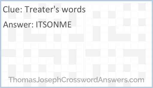 Treater s words crossword clue ThomasJosephCrosswordAnswers com