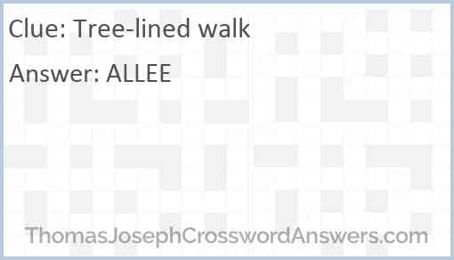 Tree-lined walk Answer