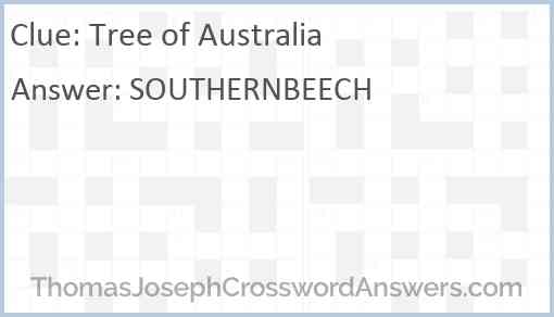 Tree of Australia Answer