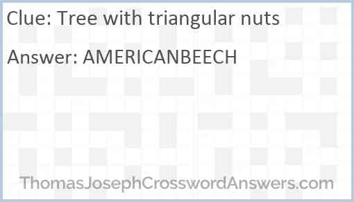 Tree with triangular nuts Answer