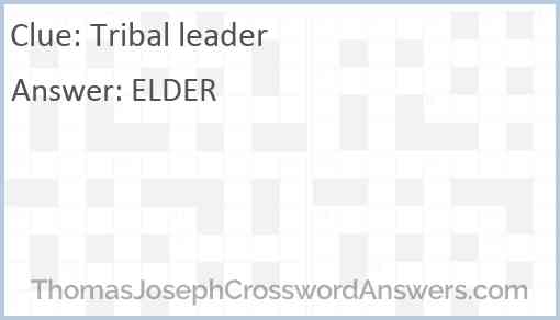 Tribal leader Answer