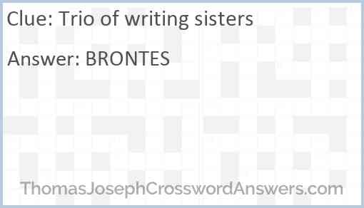 Trio of writing sisters Answer