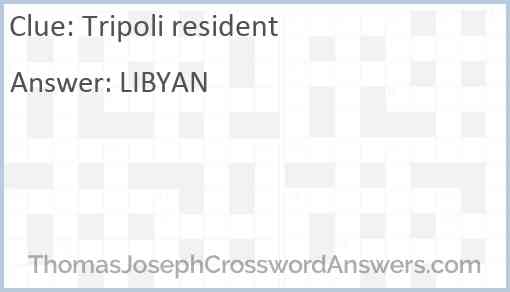 Tripoli resident Answer
