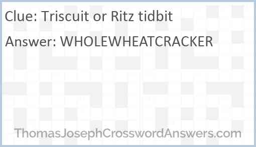 Triscuit or Ritz tidbit Answer