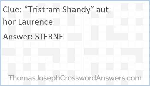 “Tristram Shandy” author Laurence Answer