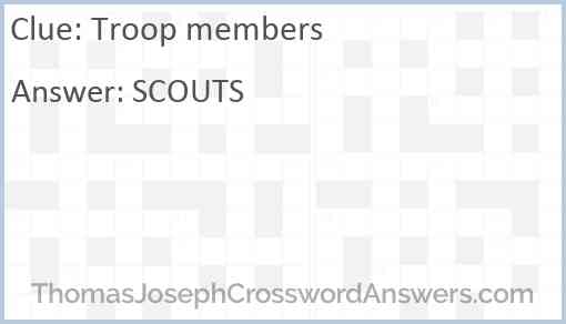 Troop members Answer