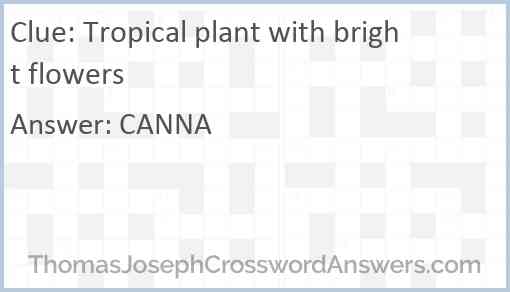 Tropical plant with bright flowers Answer