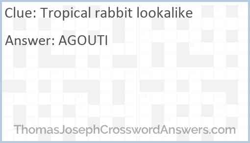 Tropical rabbit lookalike Answer