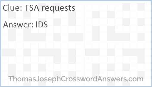TSA requests Answer