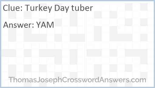 Turkey Day tuber Answer
