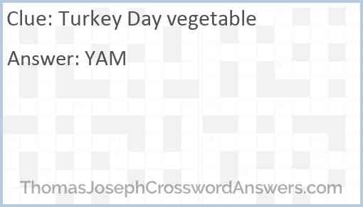 Turkey Day vegetable Answer