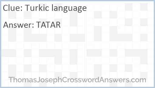 Turkic language Answer