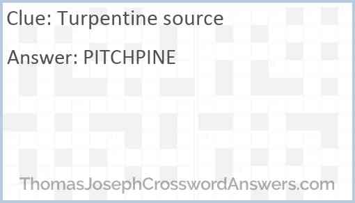 Turpentine source Answer