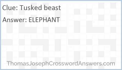 Tusked beast Answer