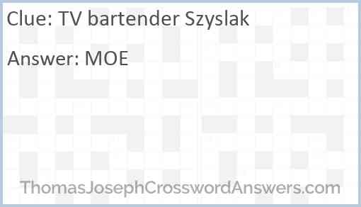 TV bartender Szyslak Answer