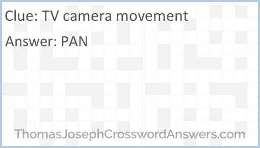 TV camera movement Answer