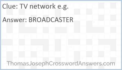 TV network e.g. Answer