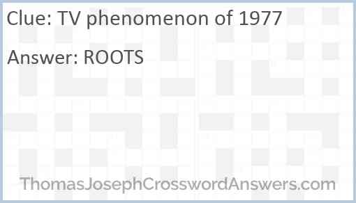 TV phenomenon of 1977 Answer