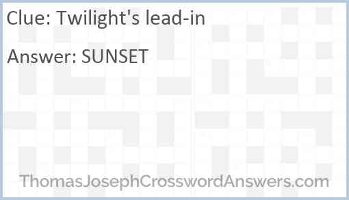 Twilight's lead-in Answer