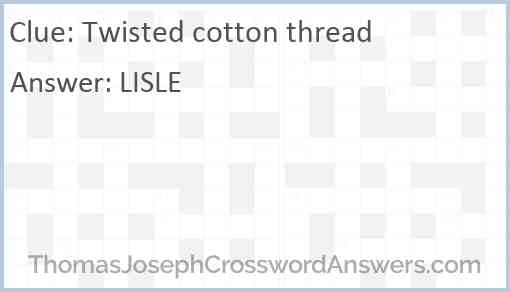 Twisted cotton thread Answer