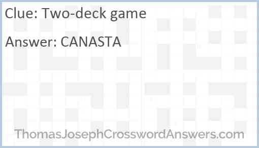 Two-deck game Answer