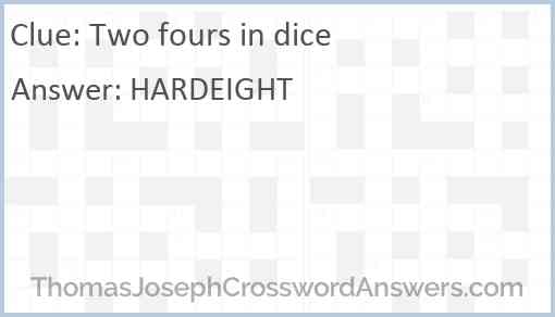 Two fours in dice Answer