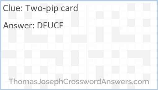 Two-pip card Answer