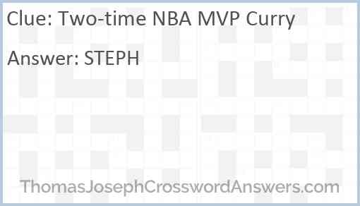 Two-time NBA MVP Curry Answer