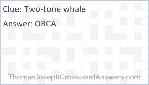 Two-tone whale Answer