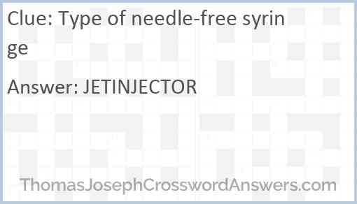 Type of needle-free syringe Answer