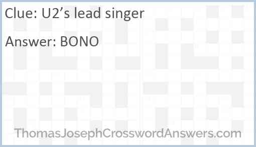U2’s lead singer Answer