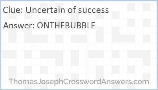 Uncertain of success Answer