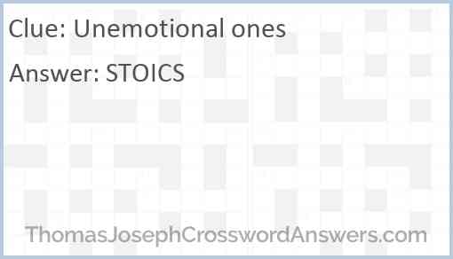 Unemotional ones Answer