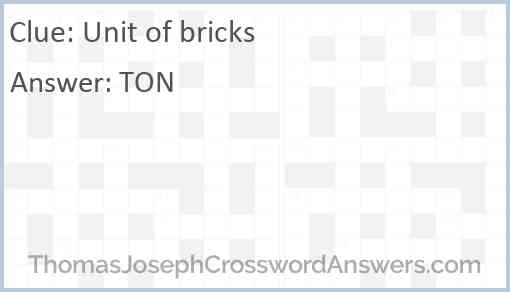 Unit of bricks Answer