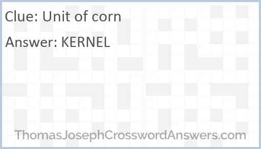 Unit of corn Answer