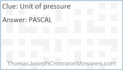 Unit of pressure Answer