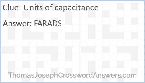 Units of capacitance Answer