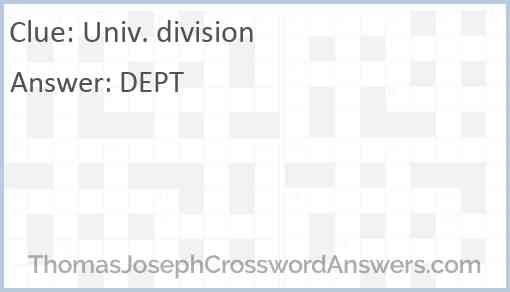 Univ. division Answer