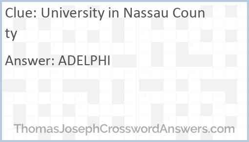 University in Nassau County Answer