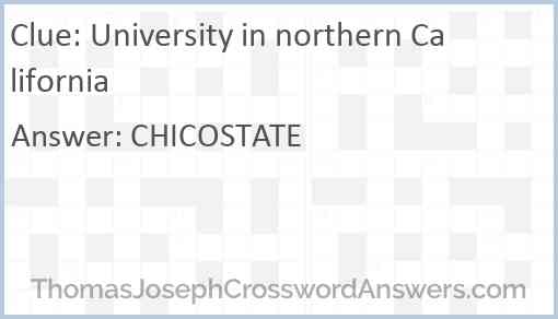 University in northern California Answer