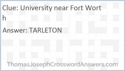 University near Fort Worth Answer