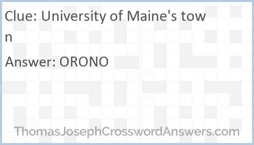 University of Maine's town Answer
